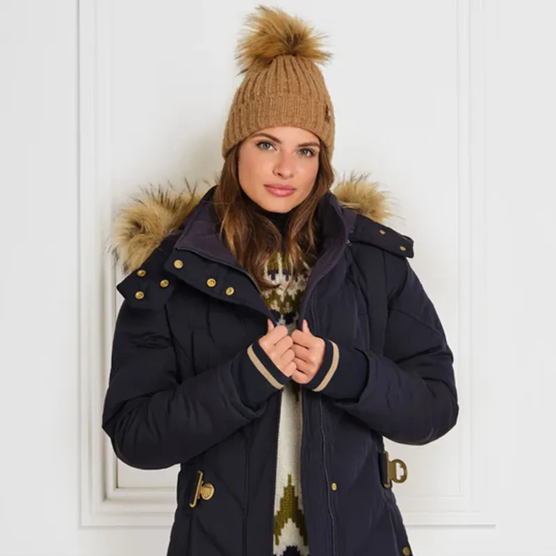 Fairfax and Favor The Charlotte Padded Longline Coat - Navy Blue-4